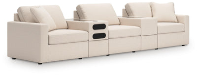 Modmax 5-Piece Sectional with Audio System in Oyster Performance Fabric and Next-Gen Nuvella