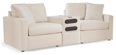 Modmax 3-Piece Sectional with Audio Console in Oyster Performance Fabric and Next-Gen Nuvella
