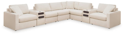 Modmax 8-Piece Sectional with Audio Consoles in Oyster Performance Fabric and Next-Gen Nuvella