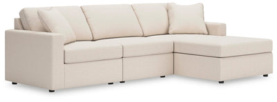 Modmax 3-Piece RAF Chaise Sectional in Oyster Performance Fabric and Next-Gen Nuvella
