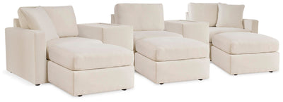Modmax 5-Piece Sectional and 3 Ottomans in Oyster