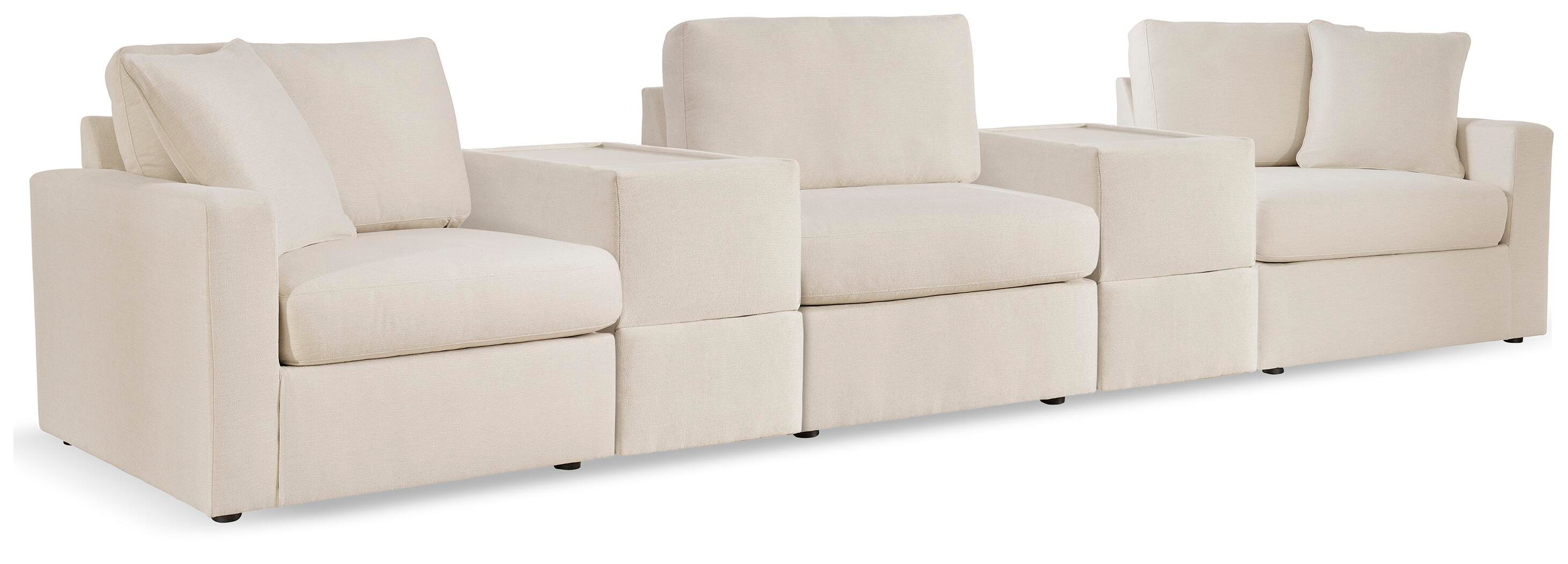 Modmax 5-Piece Sectional and 3 Ottomans in Oyster