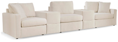 Modmax 5-Piece Sectional and 3 Ottomans in Oyster