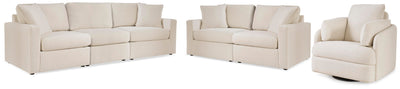 Modmax 3-Piece Sectional, 2-Piece Sectional Loveseat and Swivel Glider Recliner in Oyster