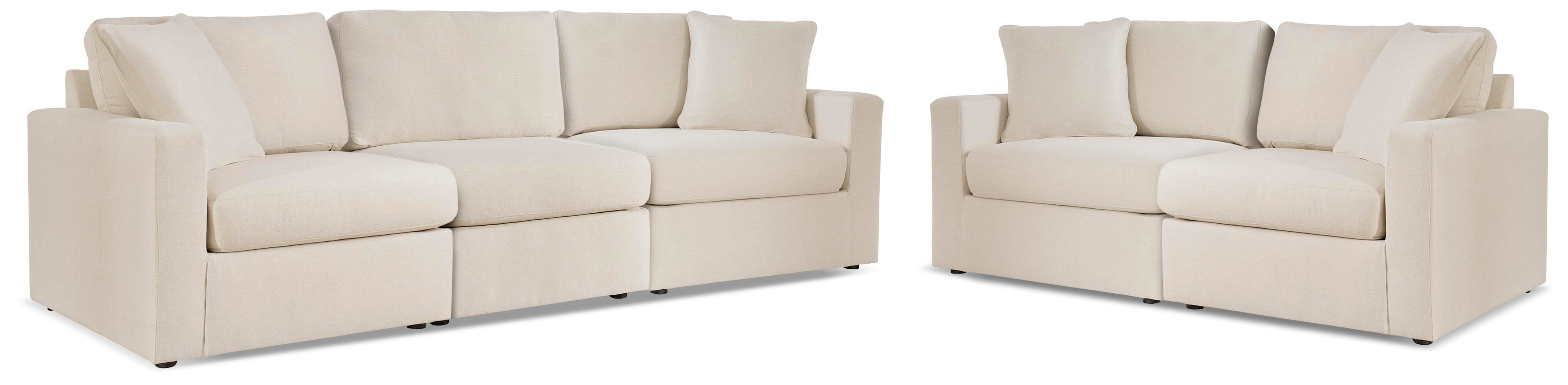 Modmax 3-Piece Sectional and 2-Piece Sectional Loveseat in Oyster