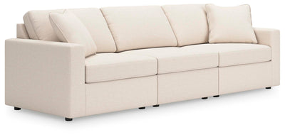 Modmax 3-Piece Sectional, 2-Piece Sectional Loveseat and Swivel Glider Recliner in Oyster