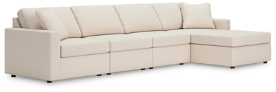 Modmax 4-Piece Sectional with  RAF Chaise in Oyster Performance Fabric and Next-Gen Nuvella