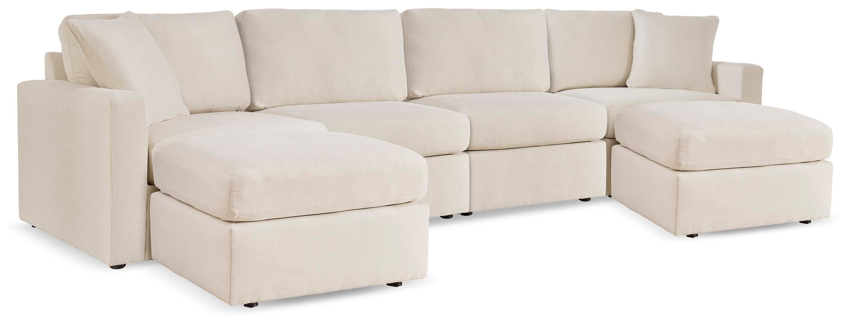 Modmax 4-Piece Sectional and 2 Ottomans in Oyster