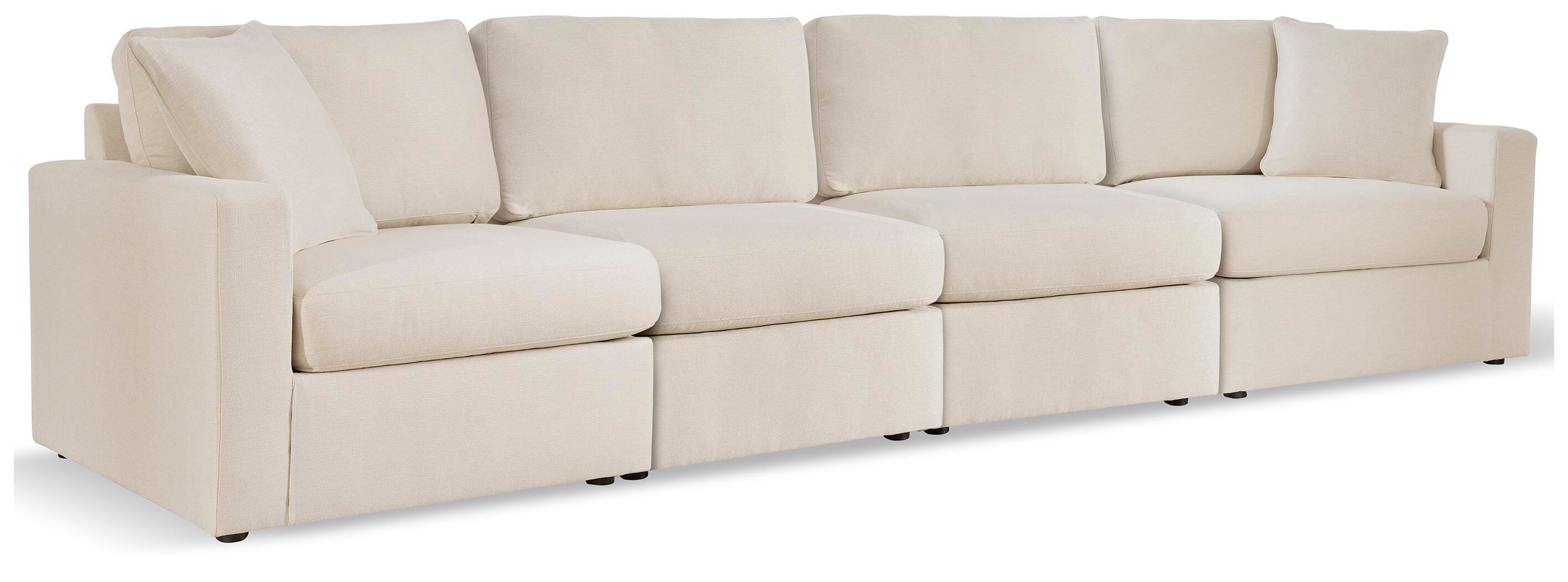 Modmax 4-Piece Sectional and 2 Ottomans in Oyster
