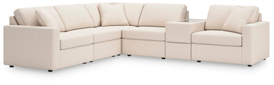 Modmax 6-Piece Sectional w/ Storage Console in Oyster Performance Fabric and Next-Gen Nuvella
