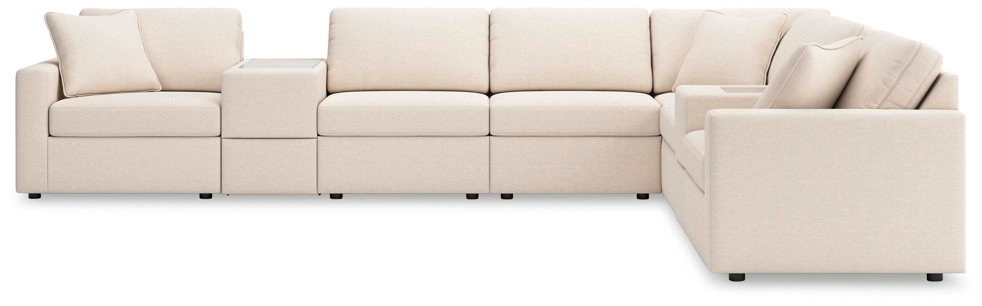 Modmax 8-Piece Sectional with Storage Consoles in Oyster Performance Fabric and Next-Gen Nuvella