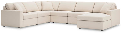 Modmax 6-Piece Sectional with RAF Chaise in Oyster Performance Fabric and Next-Gen Nuvella