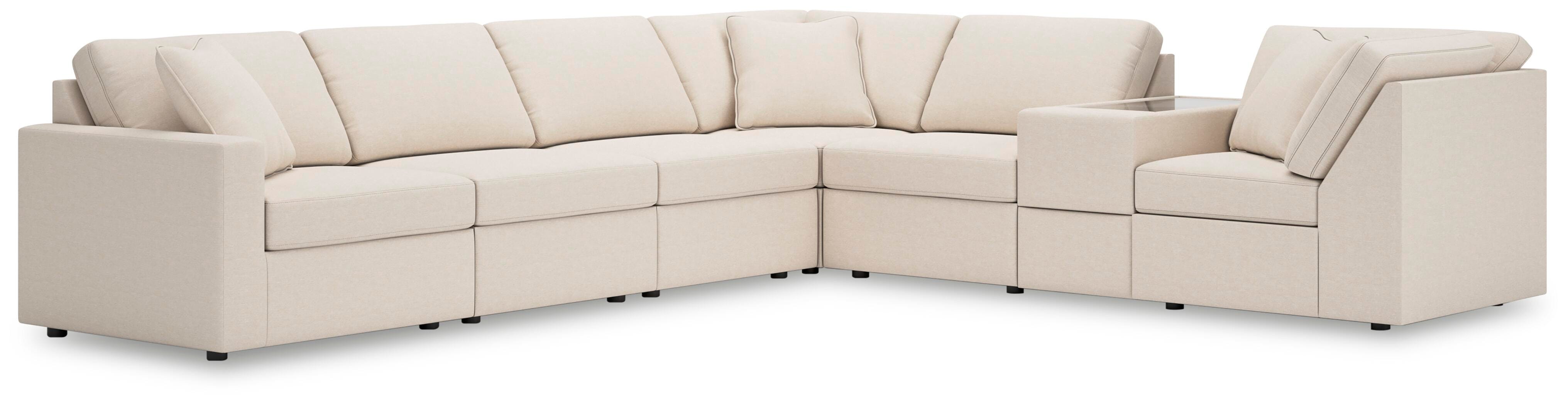 Modmax 7-Piece Sectional with Storage Console in Oyster Performance Fabric and Next-Gen Nuvella