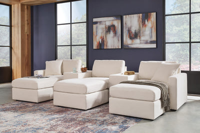 Modmax 5-Piece Sectional and 3 Ottomans in Oyster