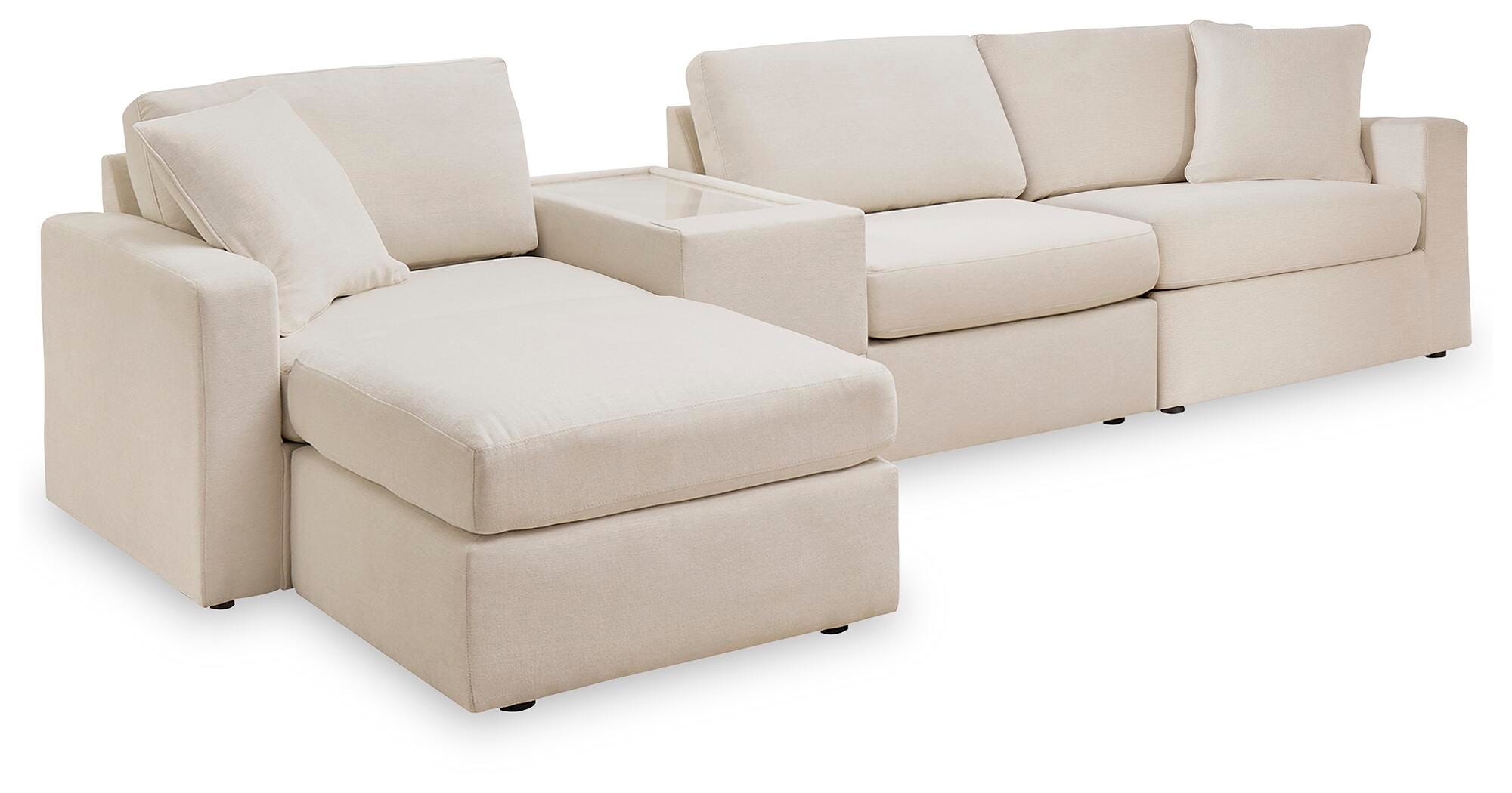 Modmax 4-Piece Sectional and Ottoman in Oyster