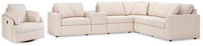 Modmax 6-Piece Sectional and Swivel Glider Recliner in Oyster