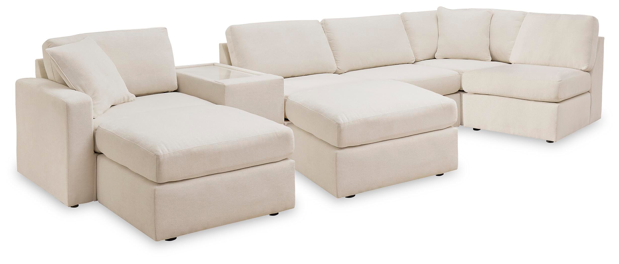 Modmax 6-Piece Sectional with 2 Ottomans in Oyster