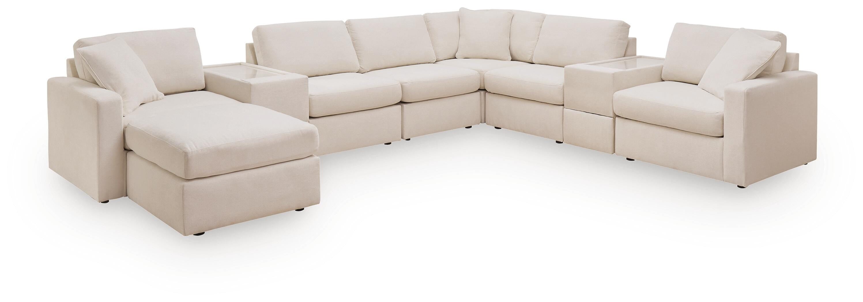 Modmax 8-Piece Sectional and Ottoman in Oyster