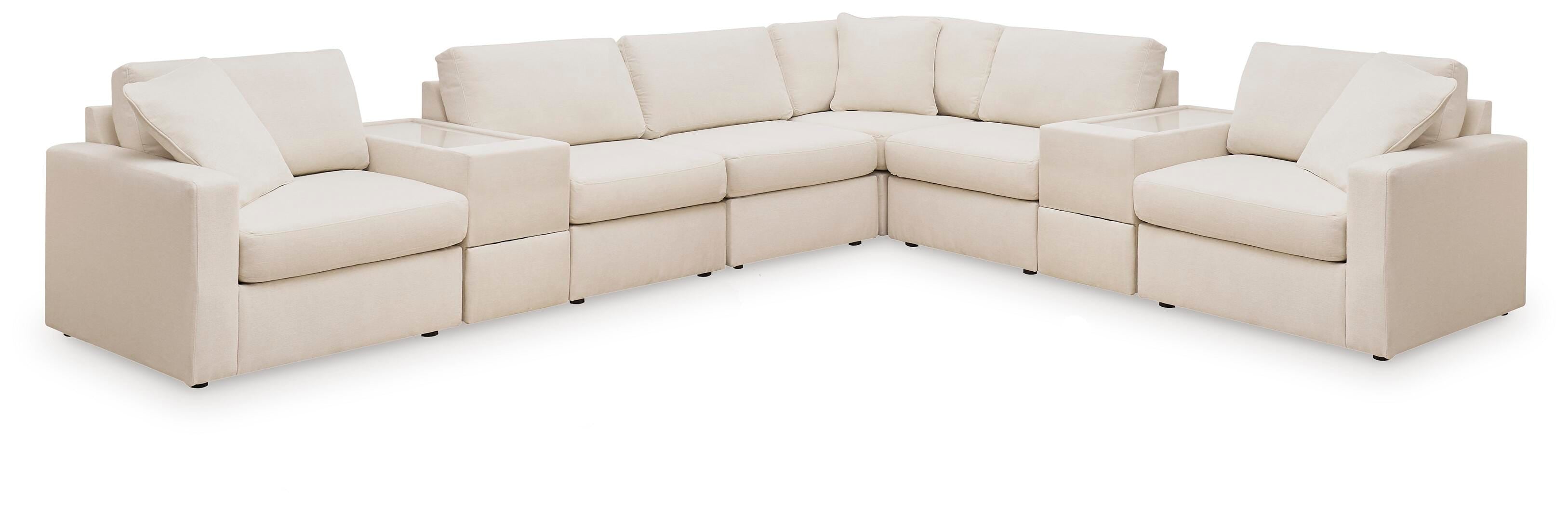 Modmax 8-Piece Sectional with Storage Consoles in Oyster Performance Fabric and Next-Gen Nuvella