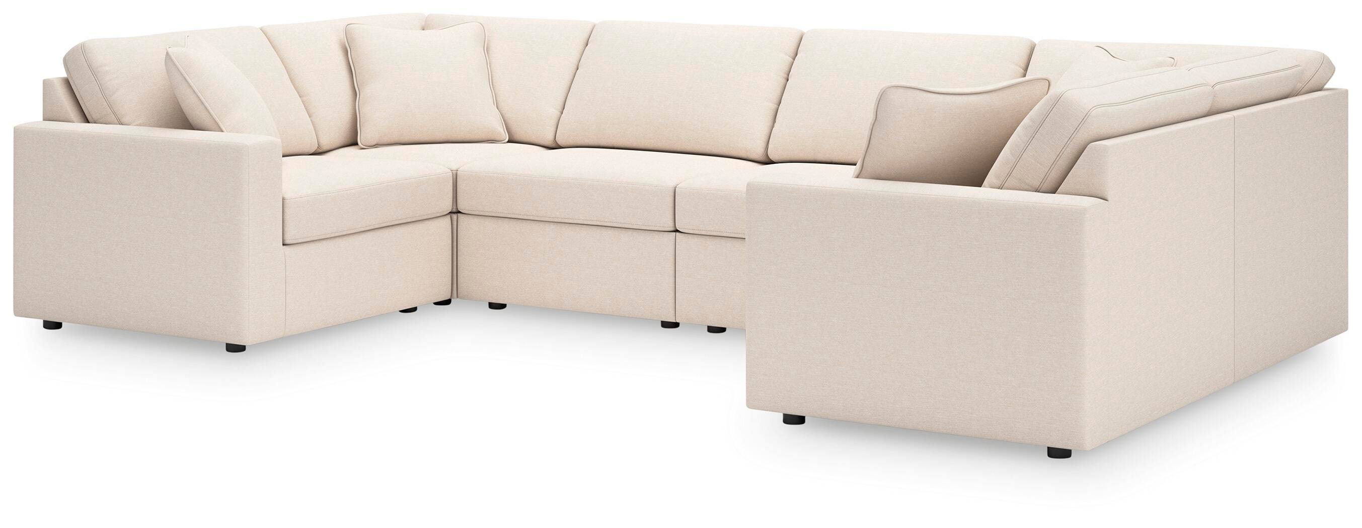 Modmax 6-Piece Sectional in Oyster Performance Fabric and Next-Gen Nuvella