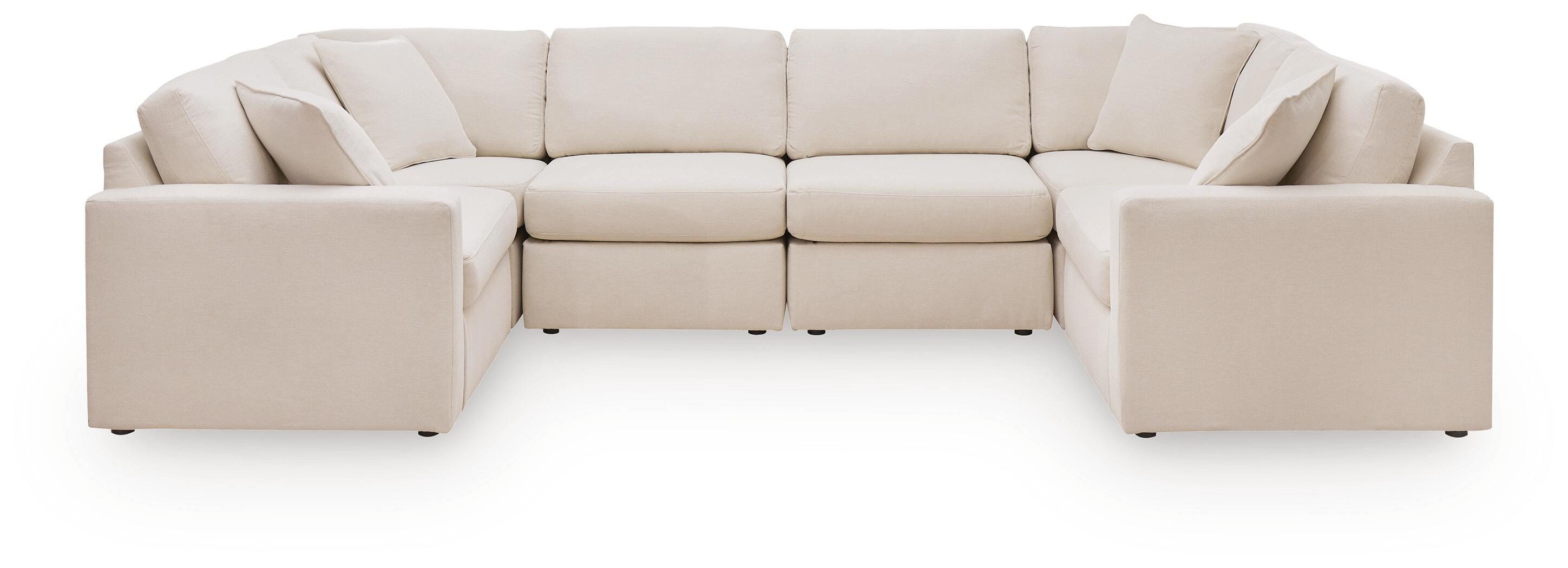 Modmax 6-Piece Sectional in Oyster Performance Fabric and Next-Gen Nuvella