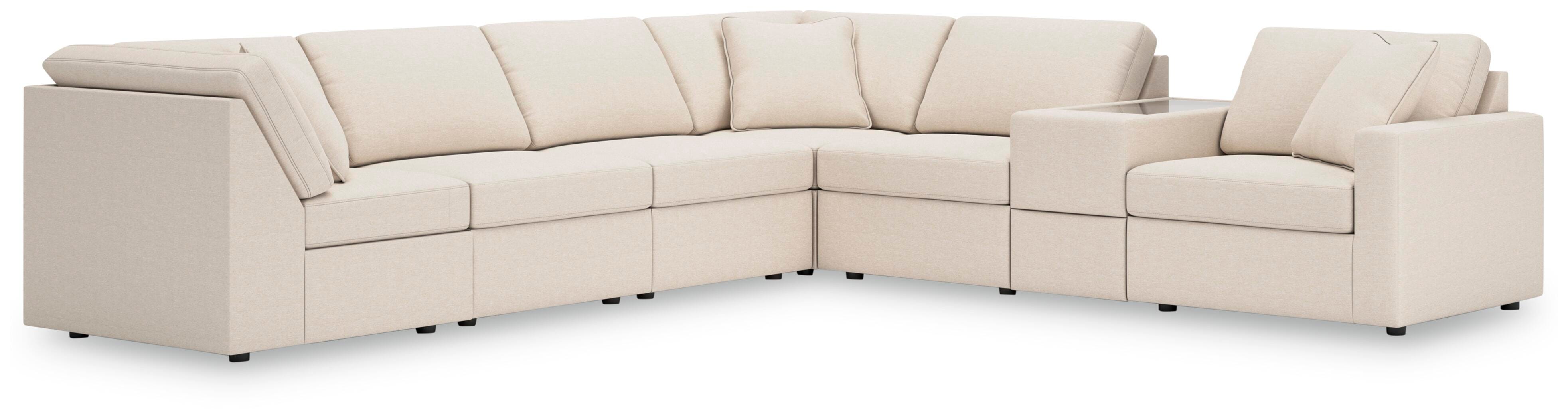 Modmax 7-Piece Sectional w/ Storage Console in Oyster Performance Fabric and Next-Gen Nuvella