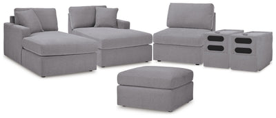 Modmax 5-Piece Sectional and Ottoman in Granite