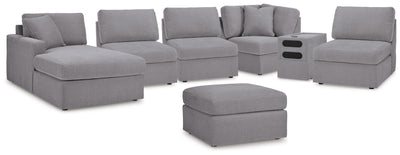 Modmax 6-Piece Sectional with LAF Chaise and Ottoman in Granite