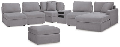 Modmax 6-Piece Sectional with Chaise and Ottoman in Granite