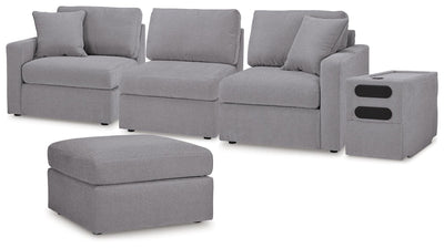 Modmax 4-Piece Sectional with Ottoman in Granite