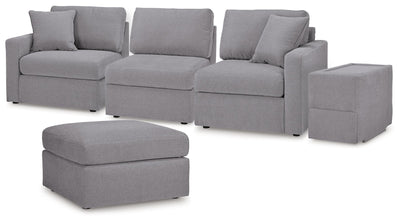 Modmax 4-Piece Sectional and Ottoman in Granite