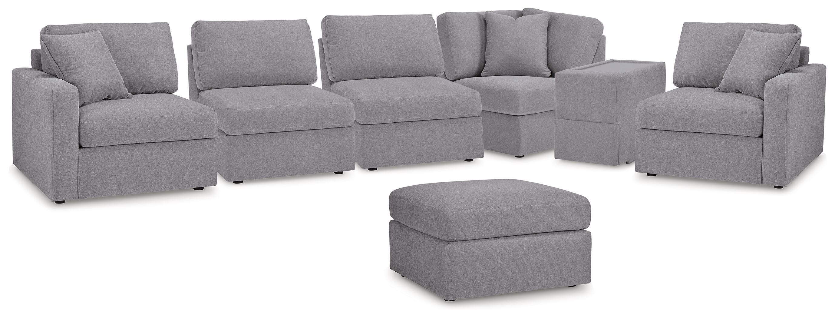Modmax 6-Piece Sectional w/ Ottoman in Granite