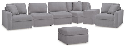 Modmax 6-Piece Sectional w/ Ottoman in Granite