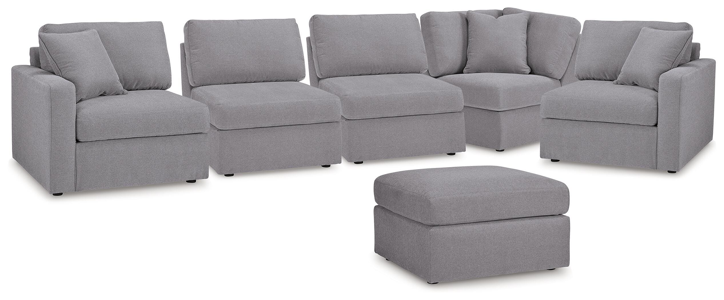 Modmax 5-Piece Sectional with Ottoman in Granite