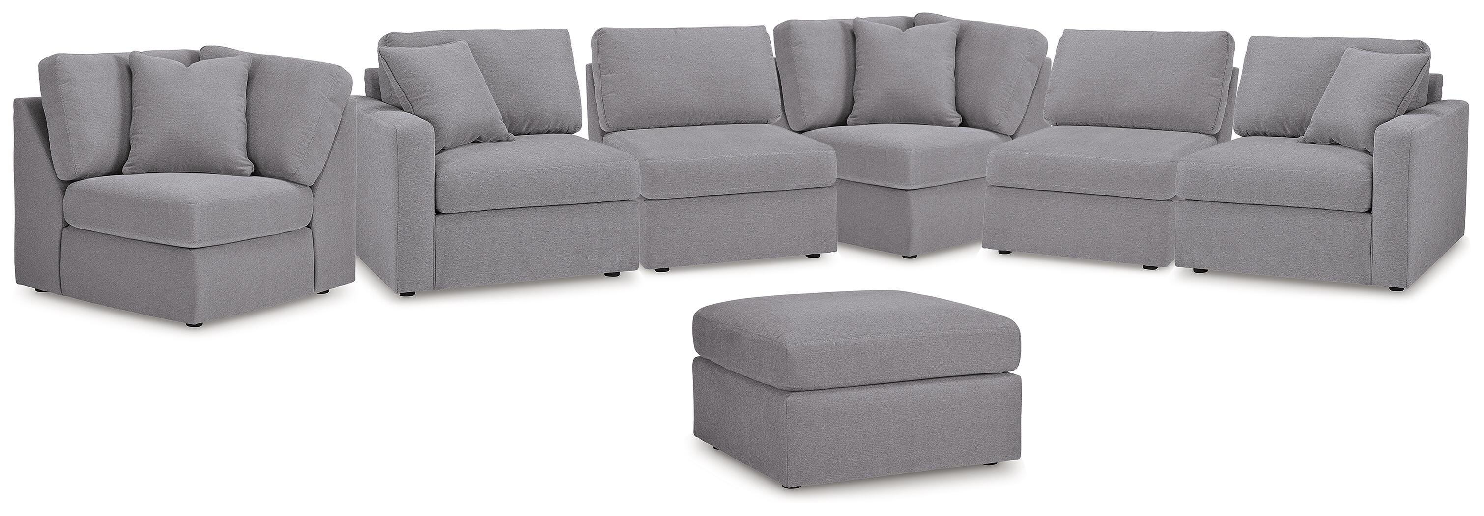 Modmax 6-Piece Sectional with Ottoman in Granite