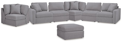 Modmax 6-Piece Sectional with Ottoman in Granite
