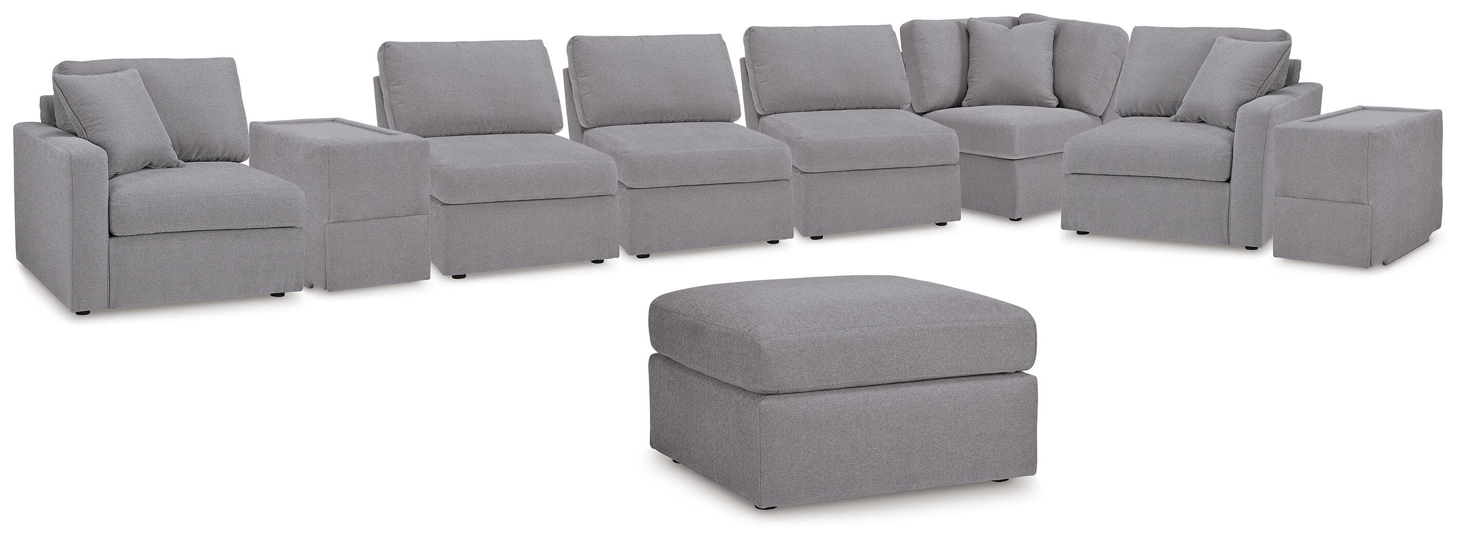 Modmax 8-Piece Sectional and Ottoman in Granite