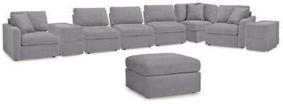 Modmax 8-Piece Sectional and Ottoman in Granite