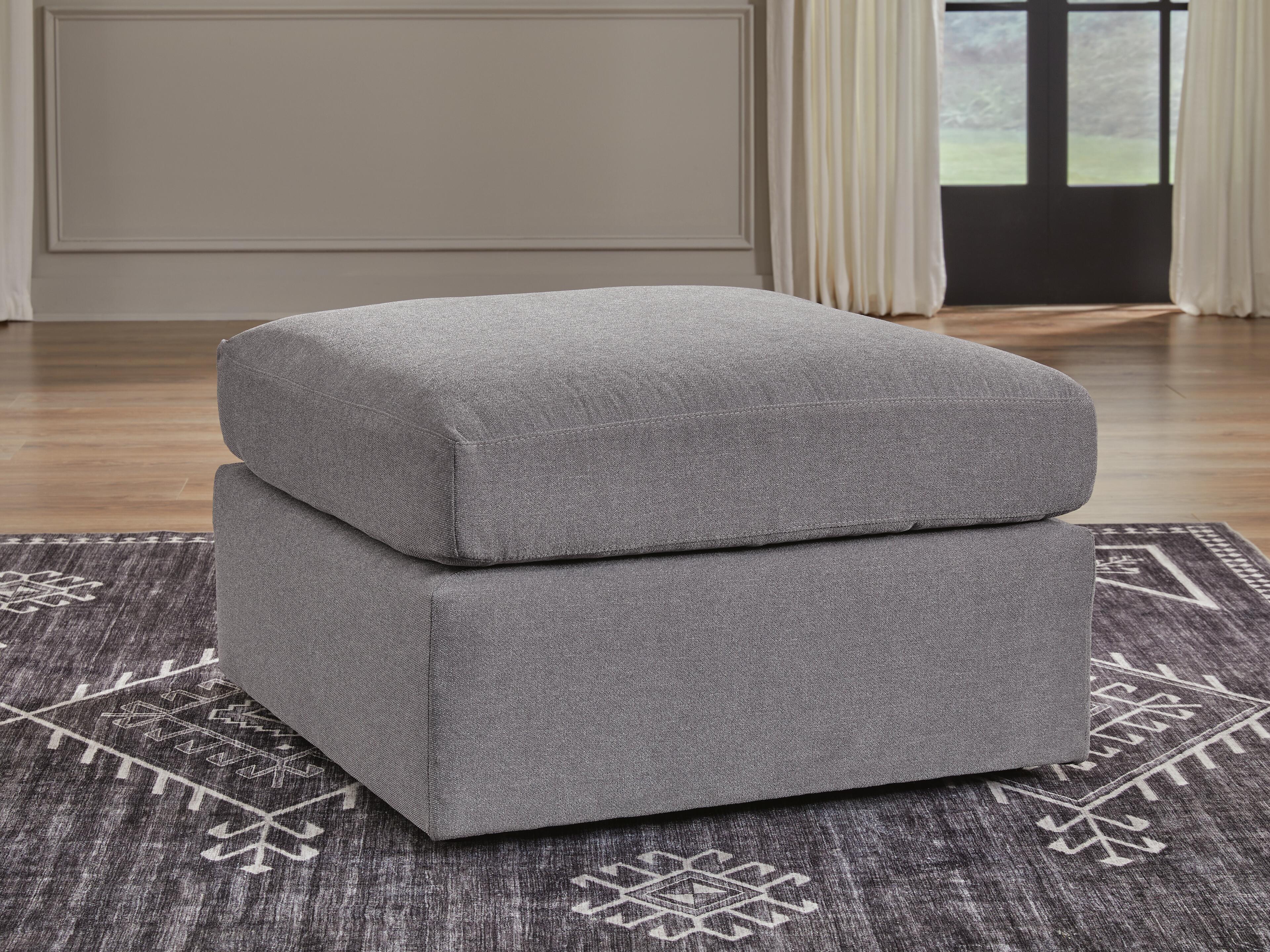 Modmax 4-Piece Sectional and Oversized Accent Ottoman in Granite