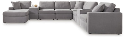 Modmax 8-Piece LAF Chaise Sectional and Storage Consoles in Granite Performance Fabric and Next-Gen Nuvella