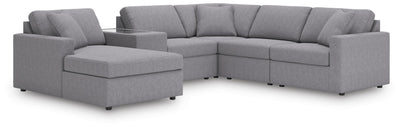 Modmax 6-Piece LAF Chaise Sectional in Granite Performance Fabric and Next-Gen Nuvella