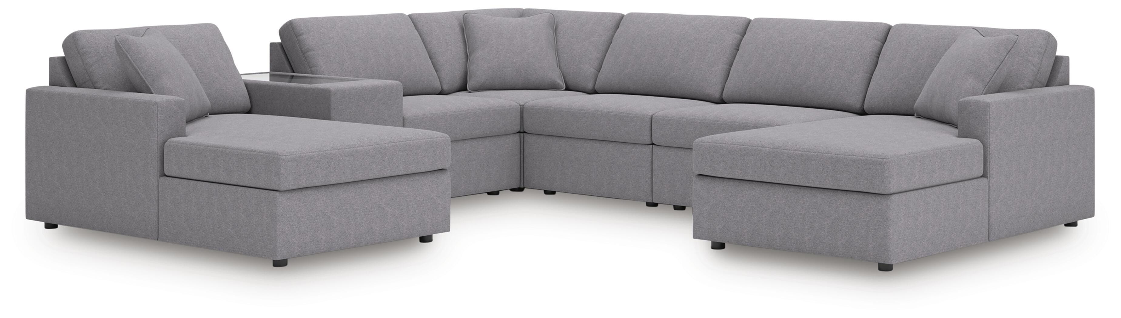 Modmax 7-Piece Sectional in Granite Performance Fabric and Next-Gen Nuvella