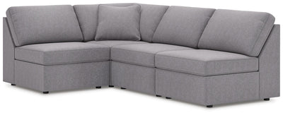 Modmax 4-Piece Sectional in Granite Performance Fabric and Next-Gen Nuvella