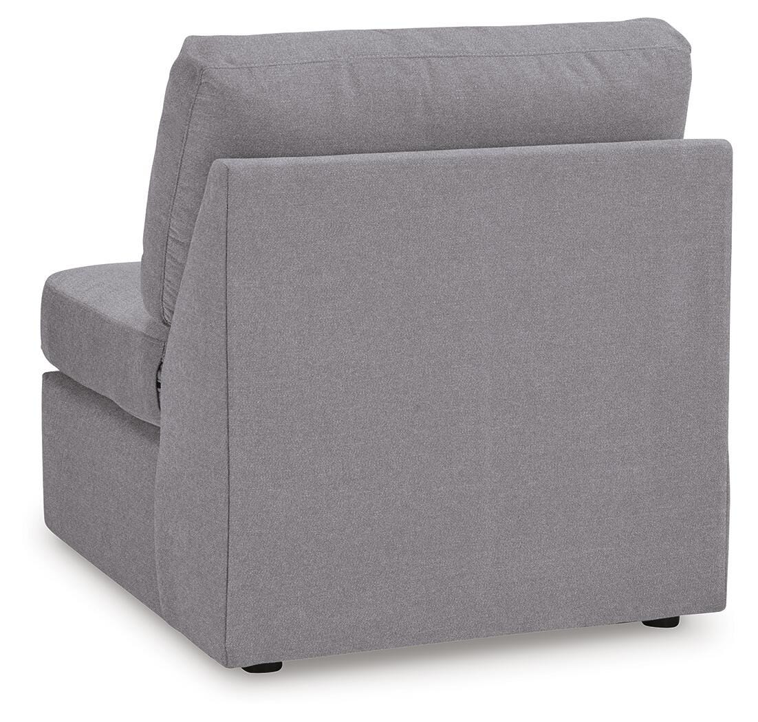 Modmax 6-Piece RAF Chaise Sectional and Storage Console in Granite Performance Fabric and Next-Gen Nuvella