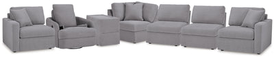 Modmax 6-Piece Sectional and Swivel Glider Recliner in Granite