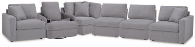 Modmax 5-Piece Sectional and Swivel Glider Recliner in Granite