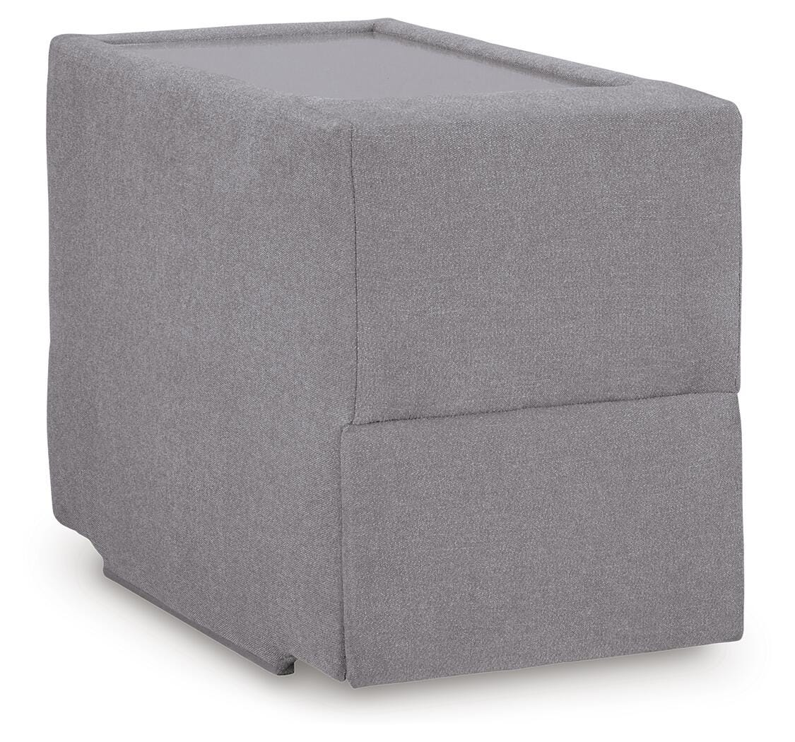 Modmax 8-Piece RAF Chaise Sectional and Storage Consoles in Granite Performance Fabric and Next-Gen Nuvella