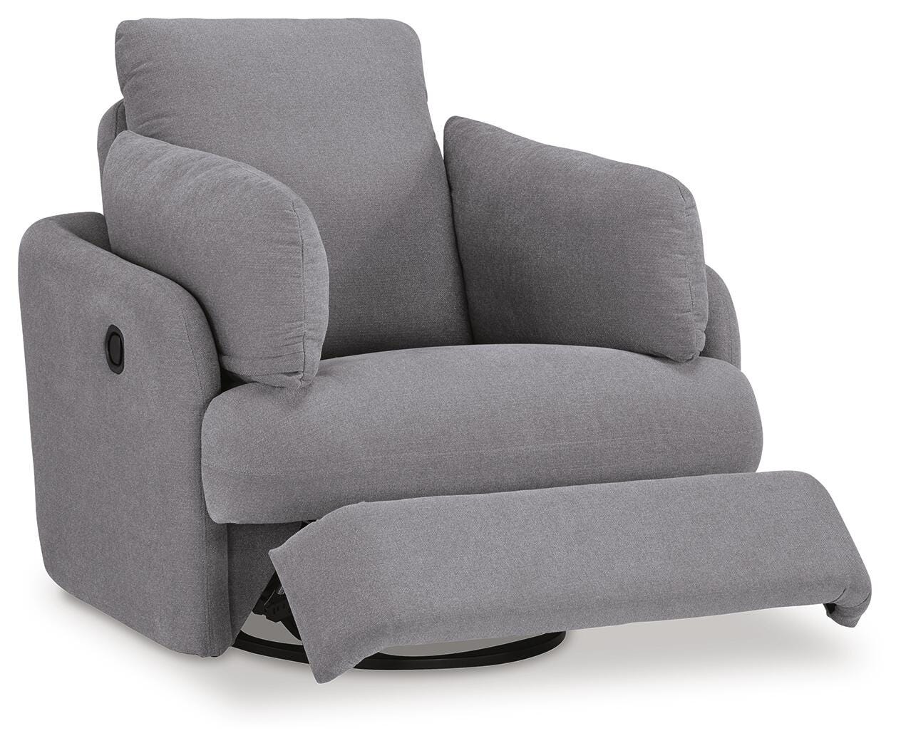 Modmax Swivel Glider Recliner in Granite Performance Fabric and Next-Gen Nuvella