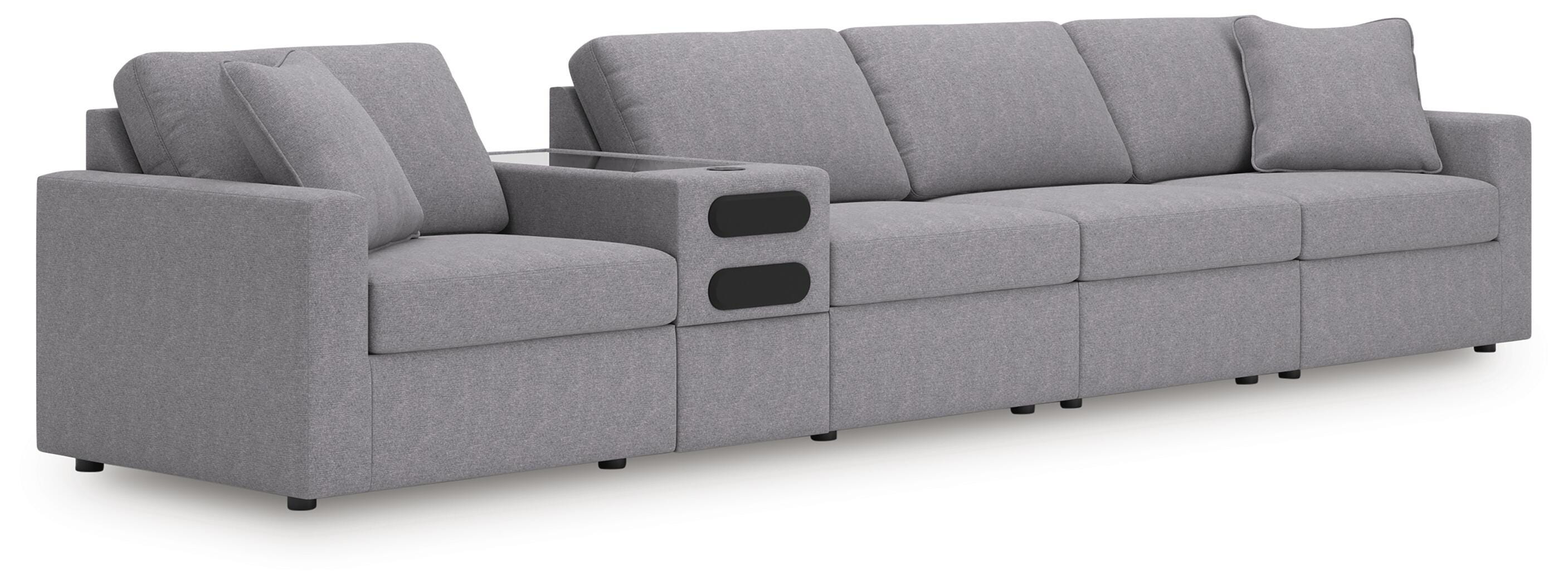 Modmax 5-Piece Sectional in Granite Performance Fabric and Next-Gen Nuvella