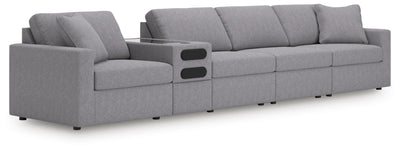 Modmax 5-Piece Sectional in Granite Performance Fabric and Next-Gen Nuvella